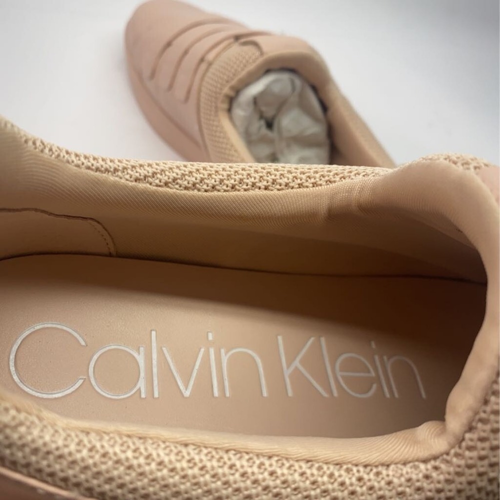 Calvin Klein Womens Irah Comfort Sneaker Dusty Pink Hook & Loop Sheer Satin 9 M - Picture 4 of 12